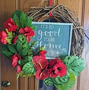 Red Flowers Wreath